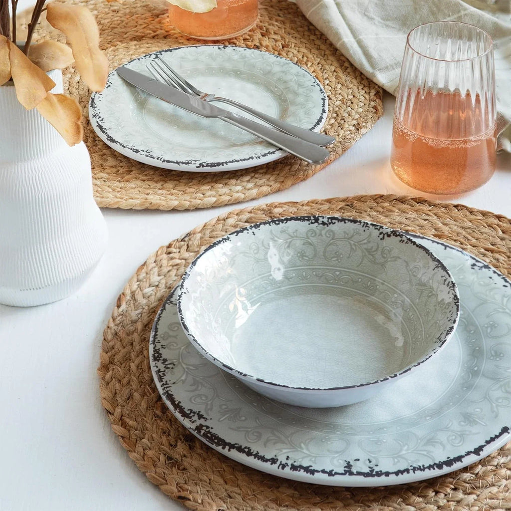 Melamine Dinnerware Sets, Service for 4. Unbreakable Dishes. Scratch Resistant M