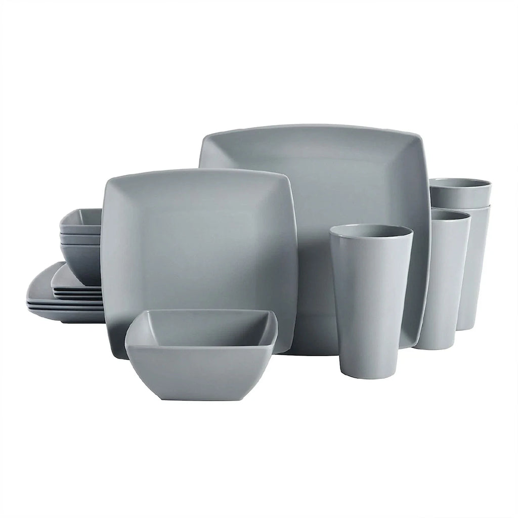 16 Piece Melamine Dinnerware Set Plates, Bowls, & Cups (Open Box)